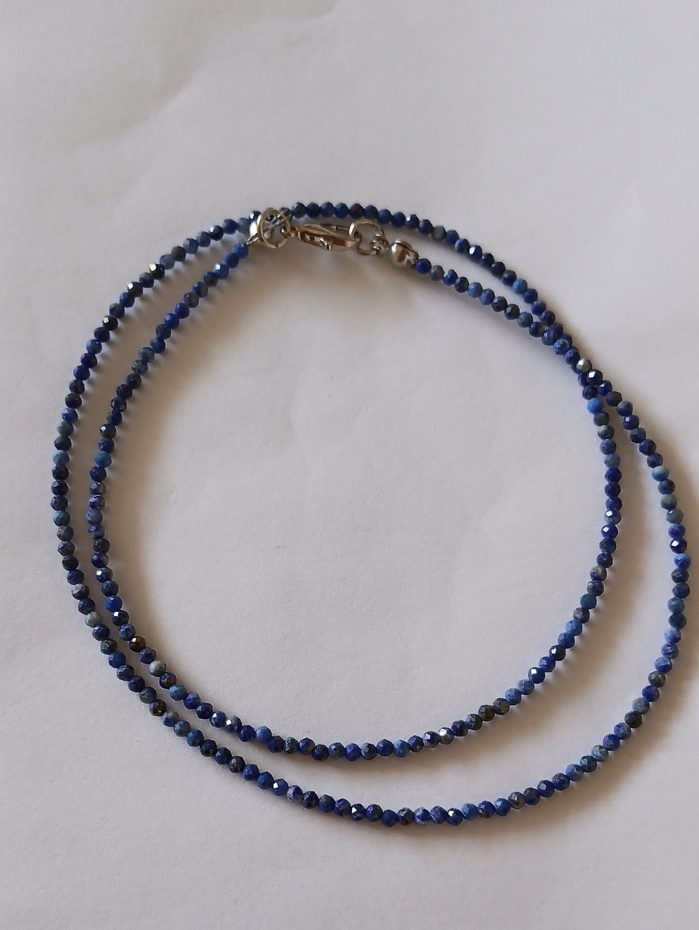 Navy Blue Lapis Natural Stone Necklace  Beaded Necklace - Women's Jewelry